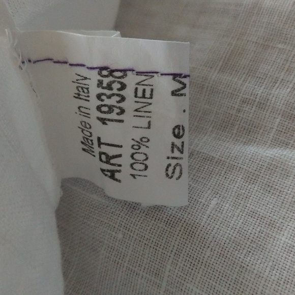 Valentina Naldi white sleeveless Italian linen lace top medium beachy coastal - Picture 8 of 10